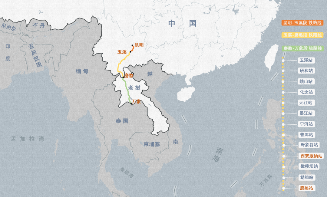 中老铁路路图沿线站点图片