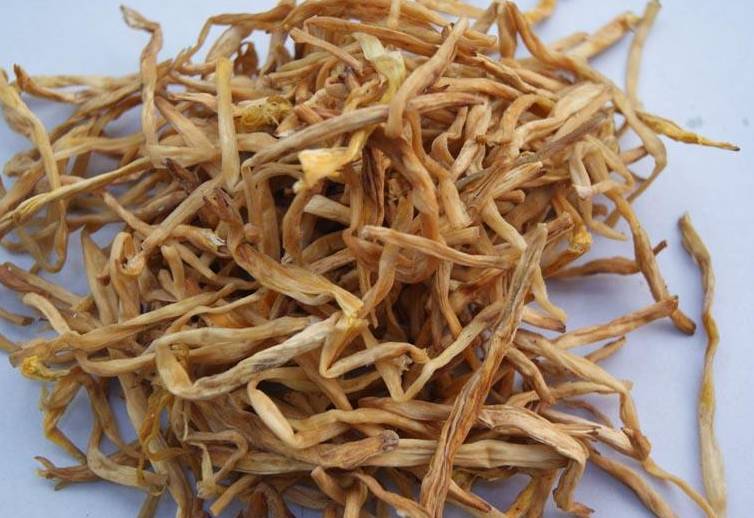 金针菜又名黄花菜,其中含有大量的蛋白质,铁质以及维生素,其铁质含量