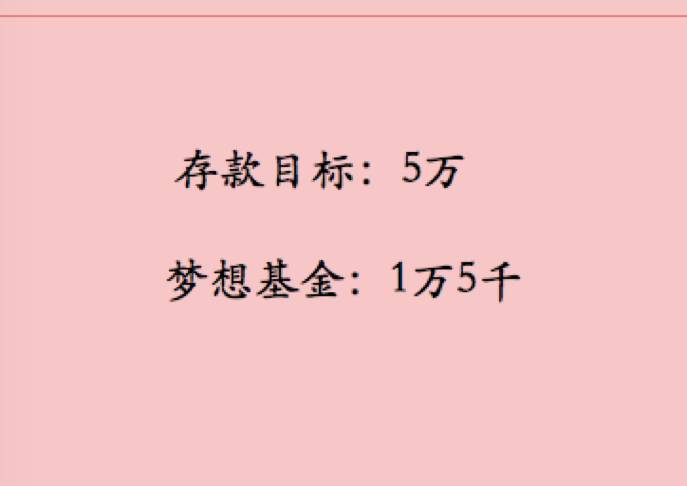 写下你今年的存款目标&梦想基金
