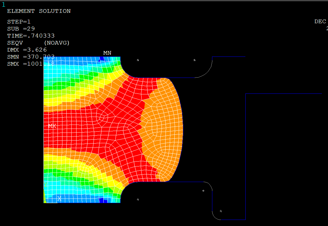 APDL Showcase4: 圆盘锻造-网格重划分分析的图17