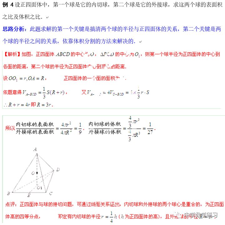 多面体与球的内切 外接问题 探索新知 中学数学研习 微信公众号文章阅读 Wemp