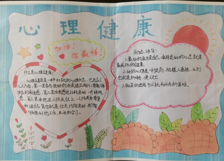 学院组织各班开展心理健康手抄报评比活动,评选出优秀手抄报作品9幅.