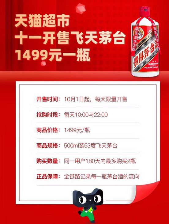 黄牛慌了 茅台放大招 飞天只要1499 180天限购两瓶 就在天猫 证券时报网
