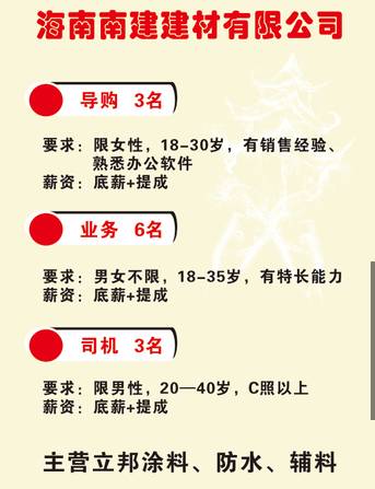 11月11日儋州那大首届房产、装饰、建材行业人才招聘会