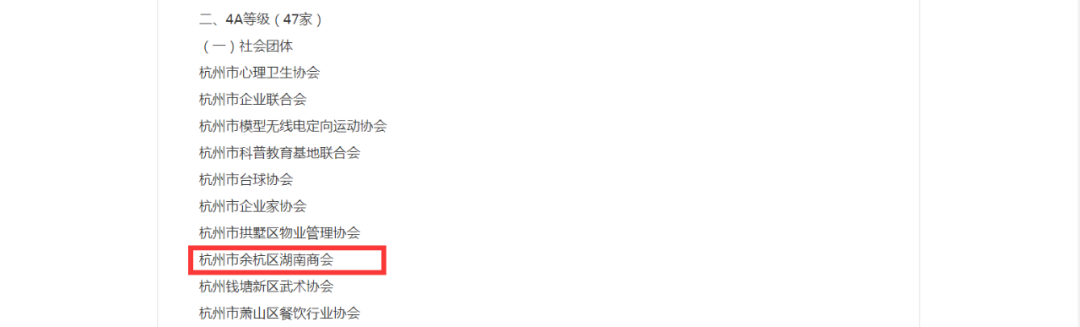 喜报！杭州市余杭区湖南商会被评为&ldquo;AAAA等级社会组织&rdquo;