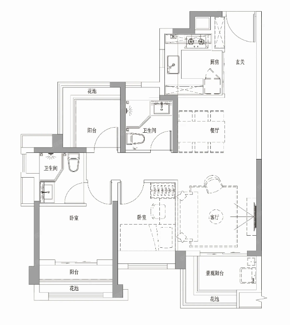 越秀白云星汇城(全南向户型)