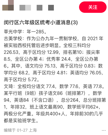 闵行塌房学区彻底翻身！公办第一竟是它！相关资料 19