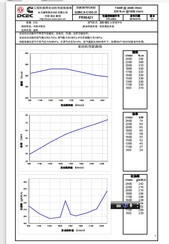 柴油机特性以及和液压源匹配的图1