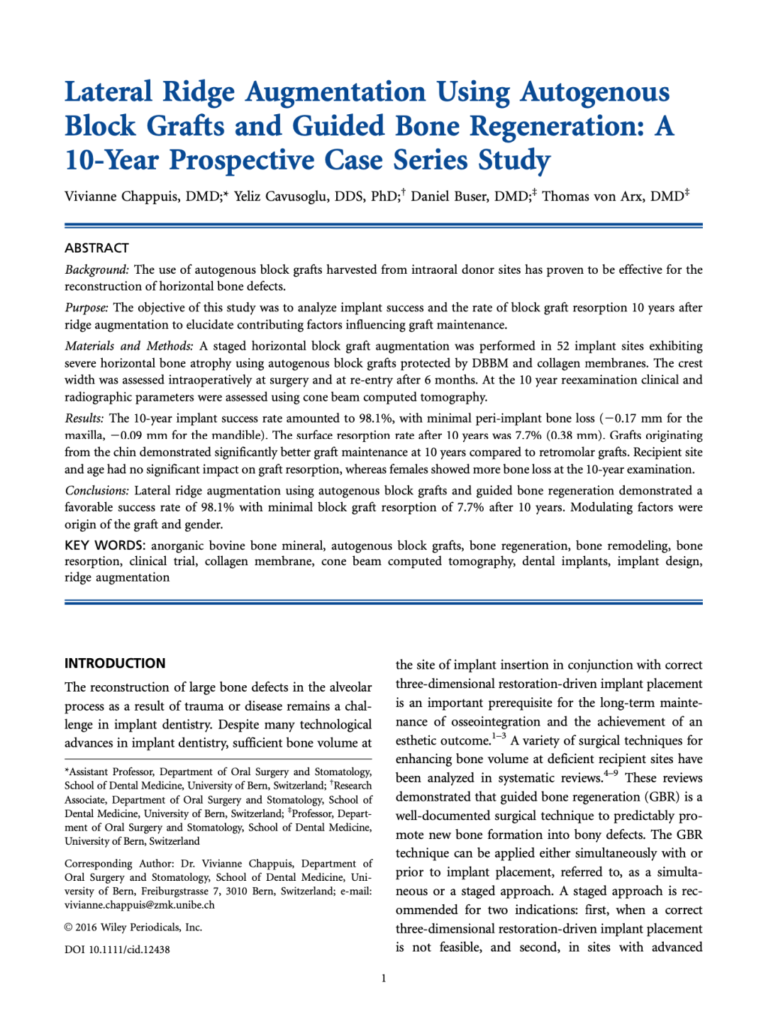 使用自体骨块移植进行牙槽嵴增量: