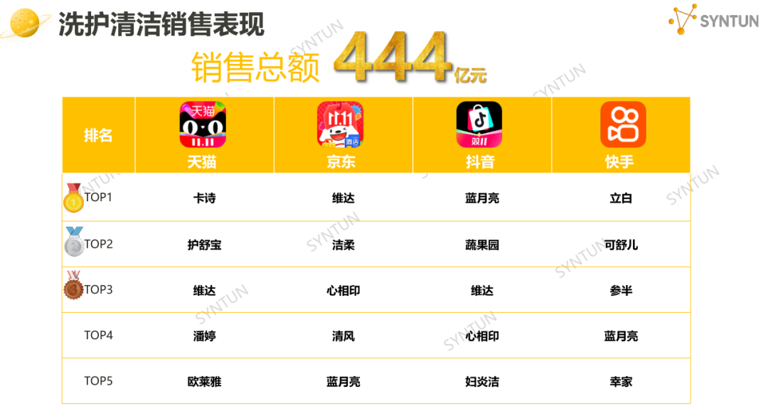 双十一电商销售数据洗护清洁品类表现