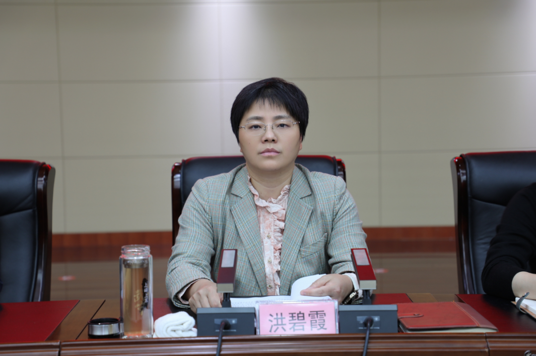4月23日,县委书记,平安武宁建设领导小组组长洪碧霞主持召开平安武宁