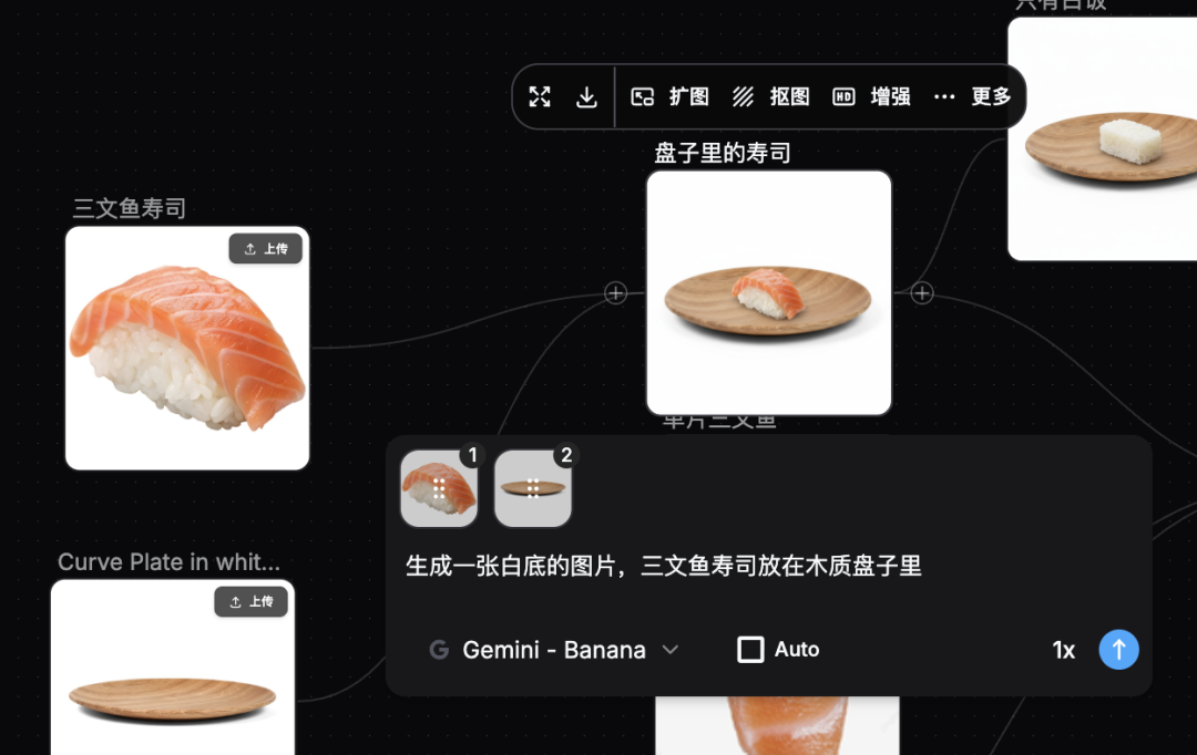 寿司+盘子的 prompt 细节