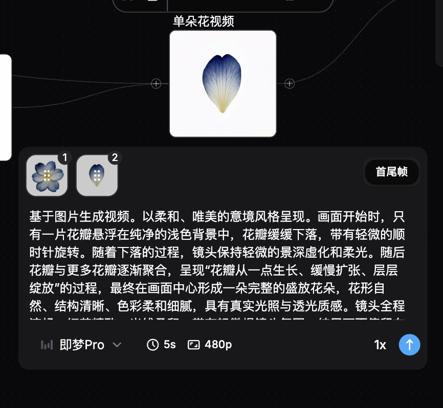 花朵变换单片花瓣的 prompt 细节