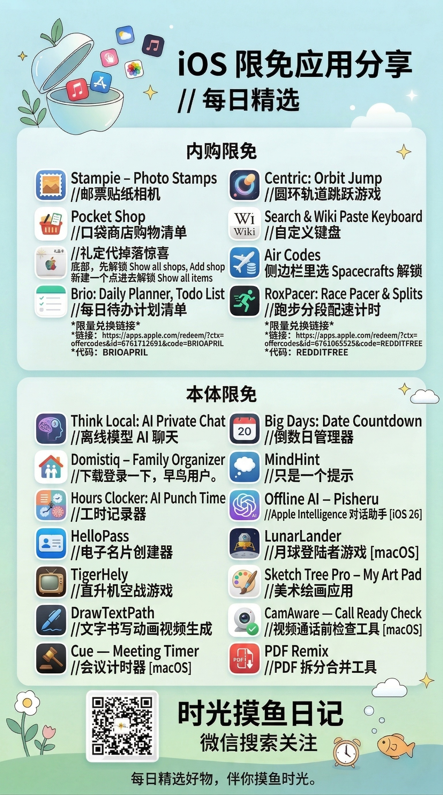 【iOS/macOS】苹果App Store商店每日限免应用-2026/04/12