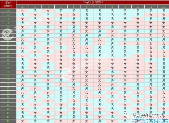 清宫表虚岁计算器 怎么预测孩子的性别 孕产保健 生男生女帮