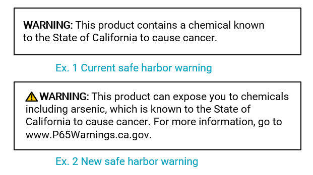 美國加州65法案新警示標(biāo)語即將實(shí)施
