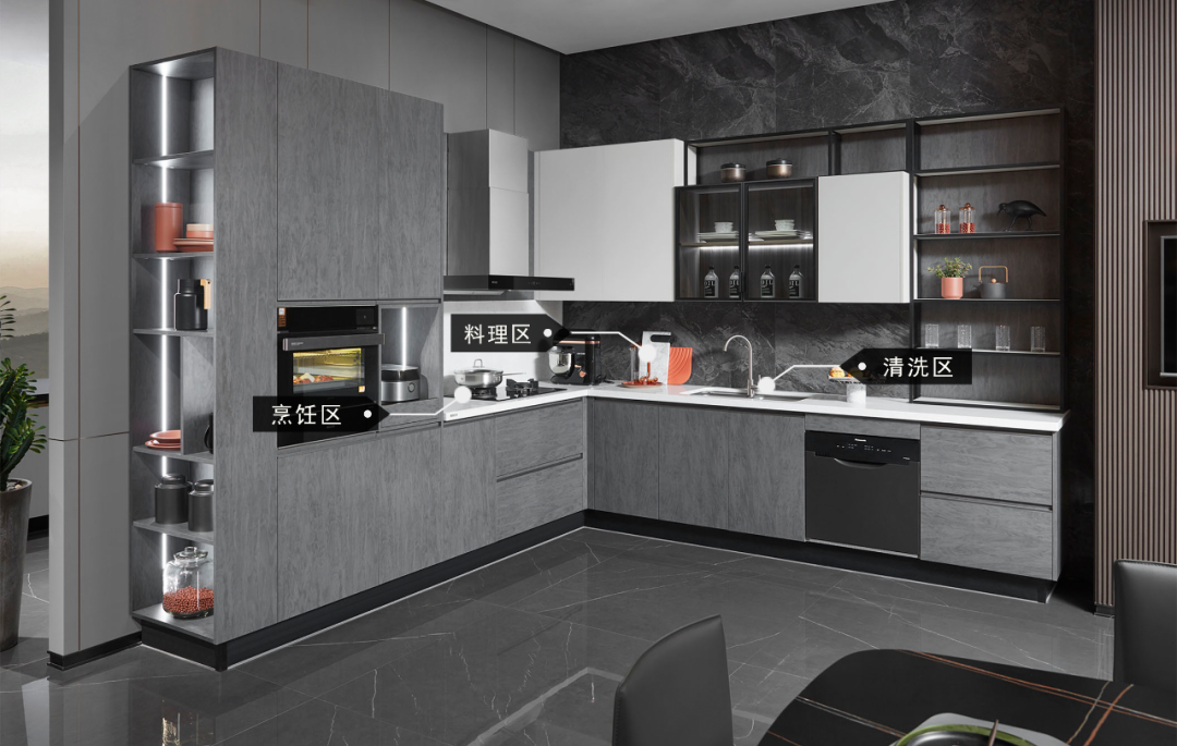 欧派橱柜2021欧派新品高级灰林海厨房演绎现代极简潮流