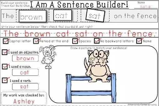 【免费资源分享】230页超有趣的《Sentence Building》英语造句作业纸有效帮孩子提升英语造句能力！