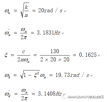 Adams模拟单自由度系统强迫振动的图6