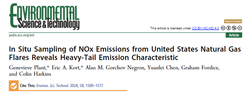 美国天然气火炬排放的原位采样测量揭示氮氧化物排放特征