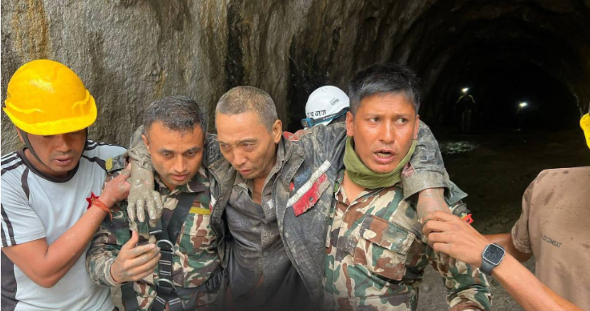 Chinese Worker Rescued from Nepal Tunnel 10 Days After Flood