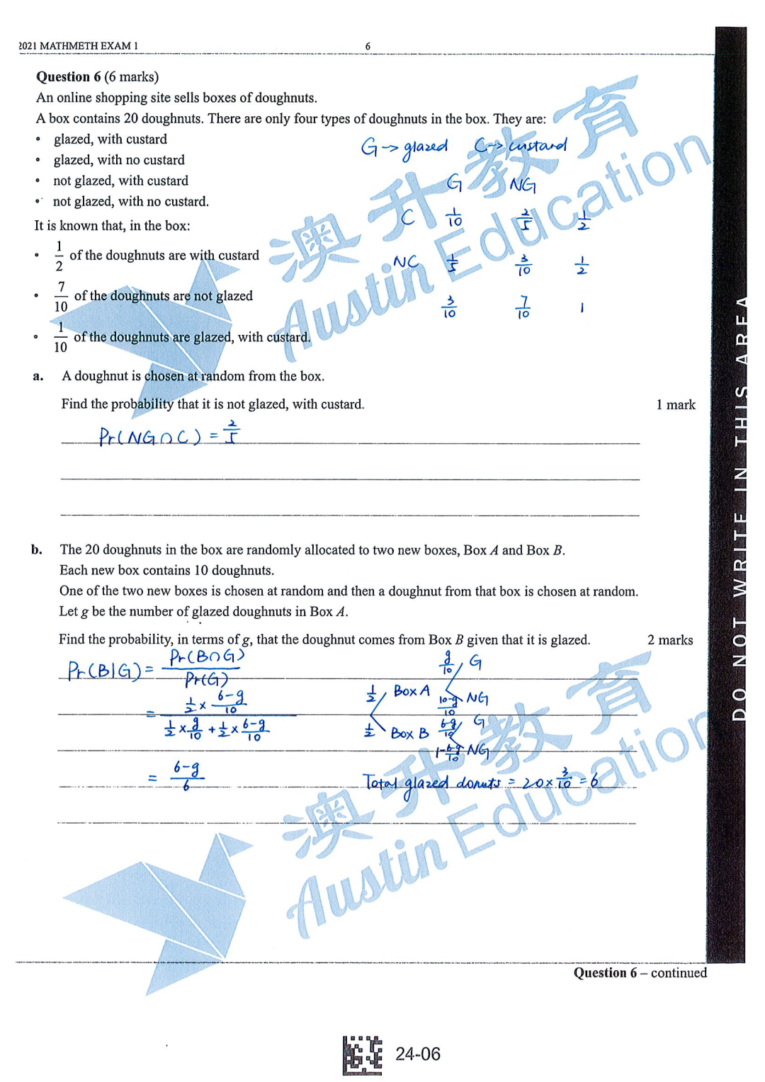 VCE ranking 2021年VCE MM 1卷答案来袭！ Austin Education