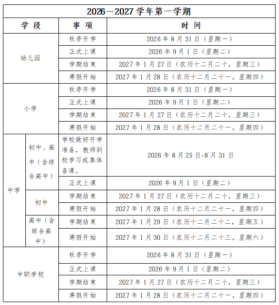 开学通知！