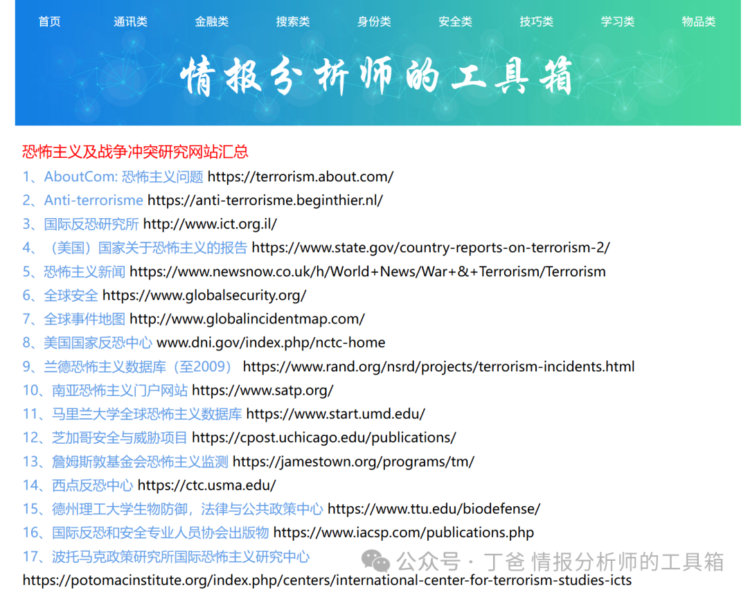 反恐】反恐和冲突相关资源网站以及8月初全球安全动态分析报告- 信息安全知识库