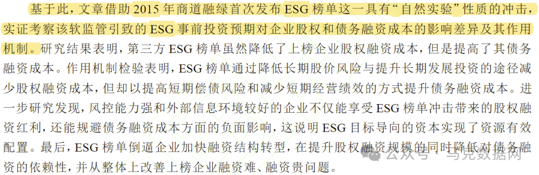 ESG榜单冲击数据