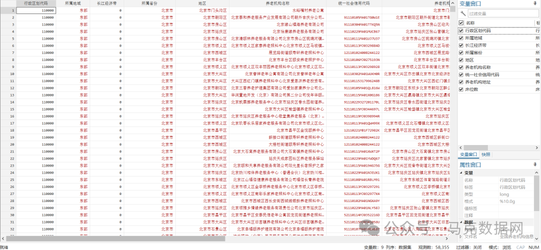 中国养老机构数据明细