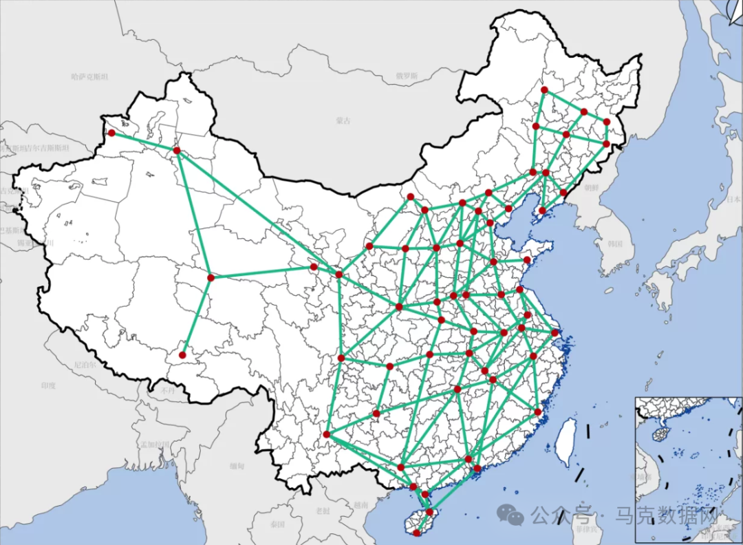 数字基础：地级市到“八纵八横”节点的最短距离