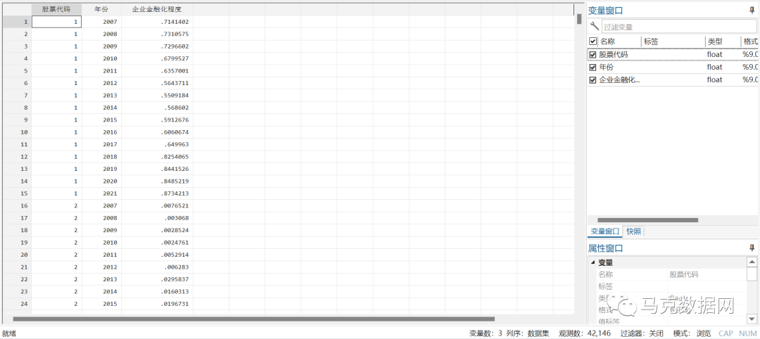 上市公司金融化程度stata计算