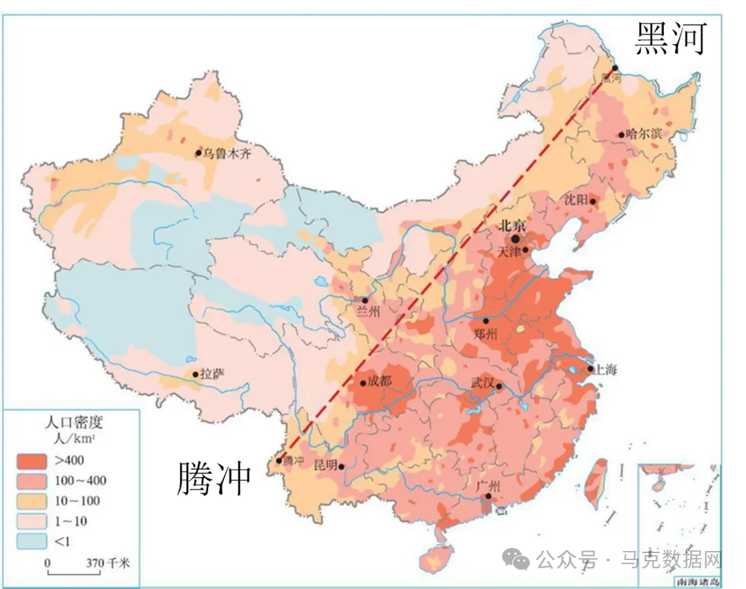 地级市胡焕庸线、长江经济带、地域划分数据