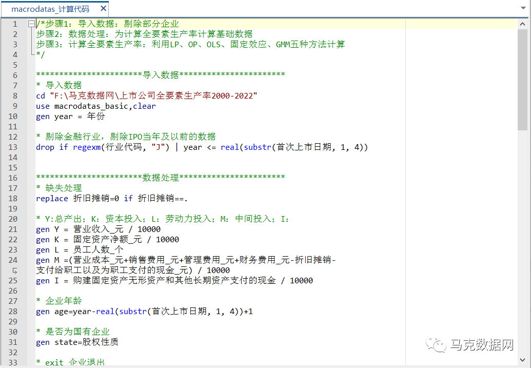 上市公司-全要素生产率