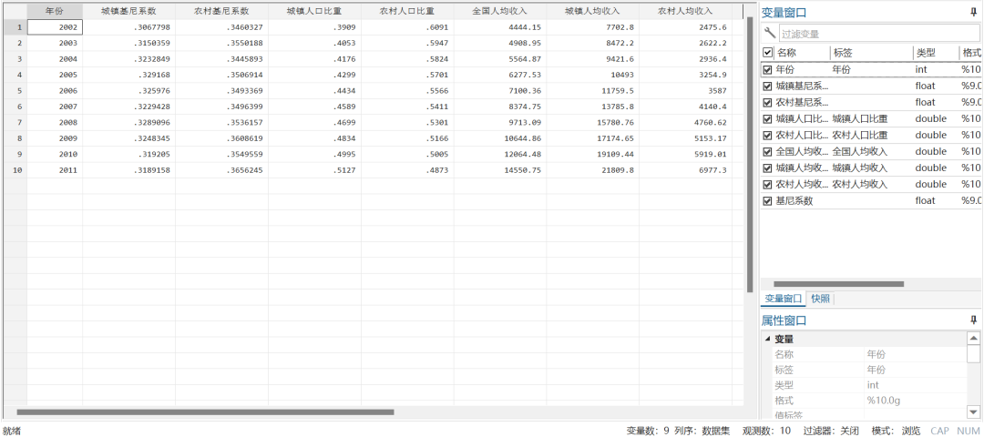 中国基尼系数计算Stata代码