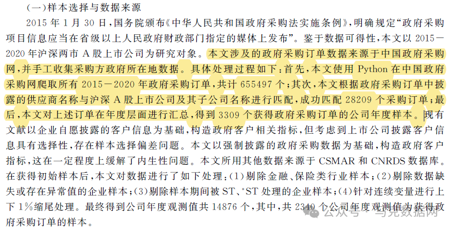 上市公司-政府采购合同公告数据