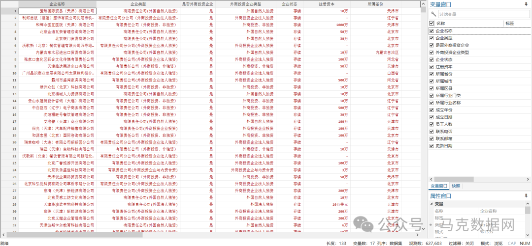 外商投资企业数据库