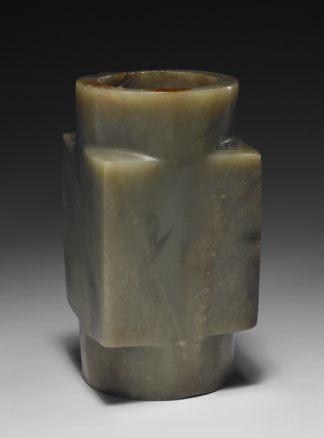 齐家文化玉琮(图3) 美国弗利尔美术馆藏商 玉琮 美国洛杉矶郡博物馆藏