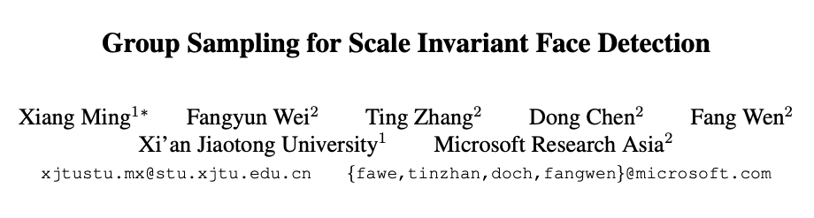 尺度不變人臉檢測：Group Sampling