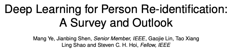 深度學習行人重識別ReID最新綜述與展望