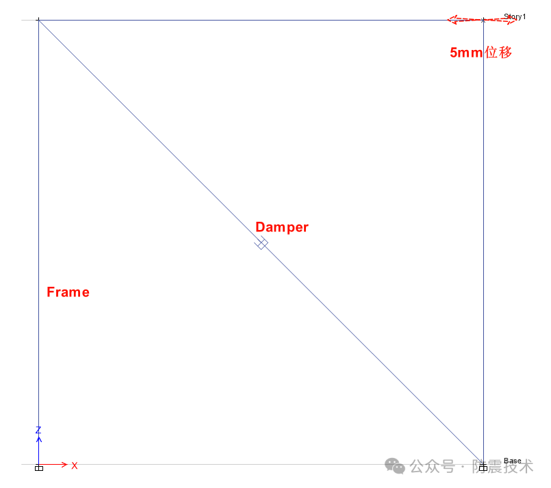 【05】黏滞阻尼器不同安装方式在ETABS中的模拟方法（含肘节型）的图3