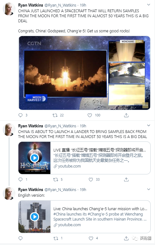 嫦娥五号发射，英媒和航天大V很兴奋！歪果网友却在评论区吵起来...（组图） - 10