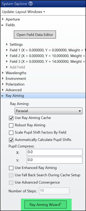 OpticStudio 22.1 | 如何使用改進型光線瞄準和光線瞄準向導的圖4