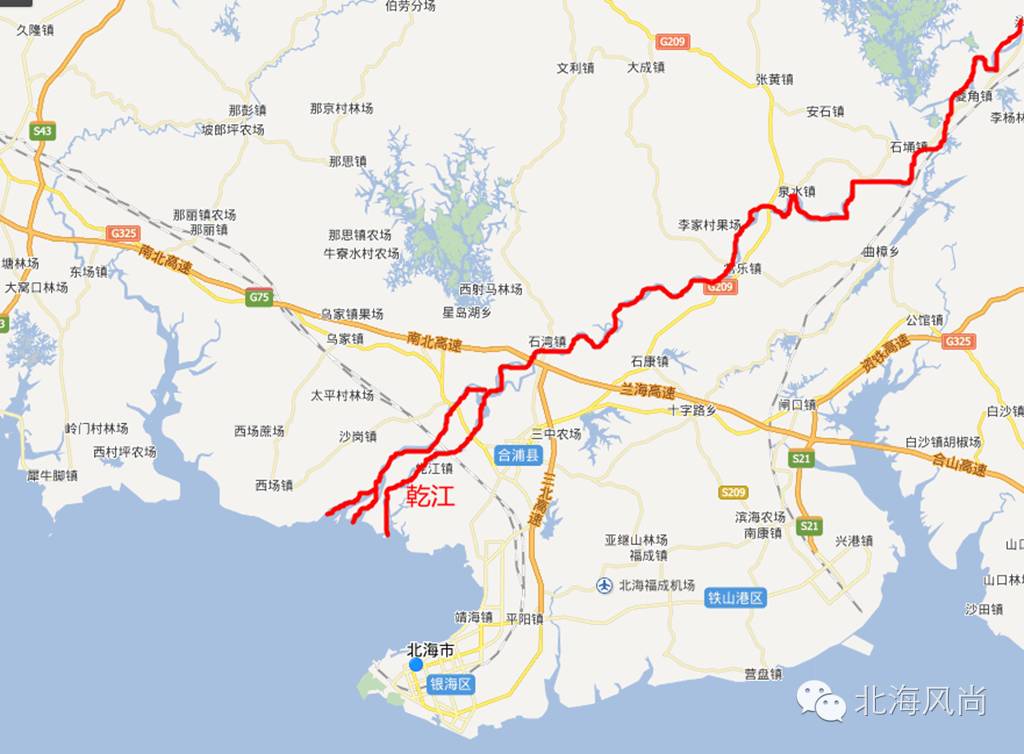 主要的一处港区在今北海市区东北直距不到10公里的南流江出海口名"三