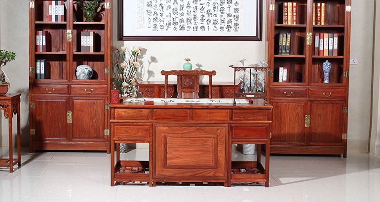 书台坐吉，书柜坐凶--书桌书柜的摆放风水（红木书桌书柜100
