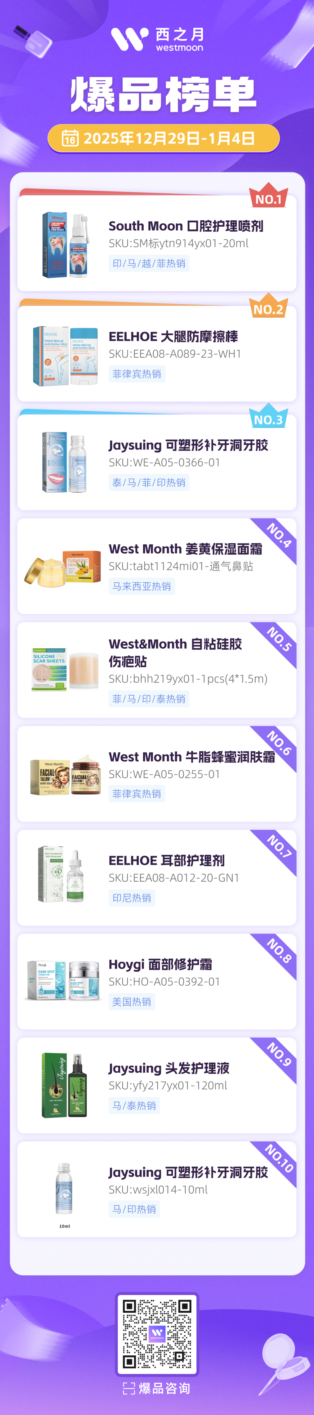 西之月爆品推荐 | 12月29日-1月4日