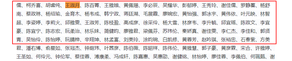 《10000中国普通人名大全》（网页截图）