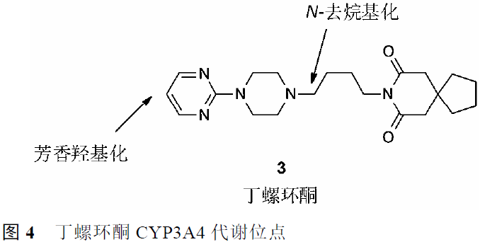 丁螺环酮 (buspirone, 3) 是5