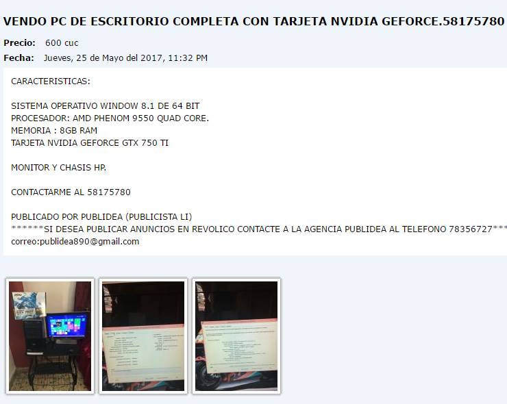 由于流量限制，Revolico的帖子内容以文字为主，只在末端附几张小图