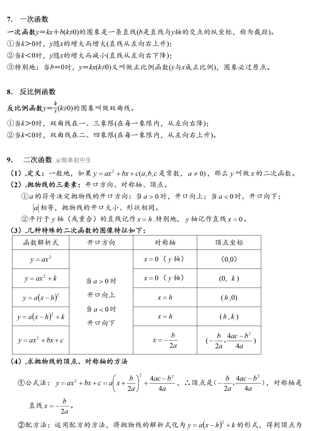 太及时了 初中三年数学高频公式总结 可打印 新东方在线 微信公众号文章阅读 Wemp